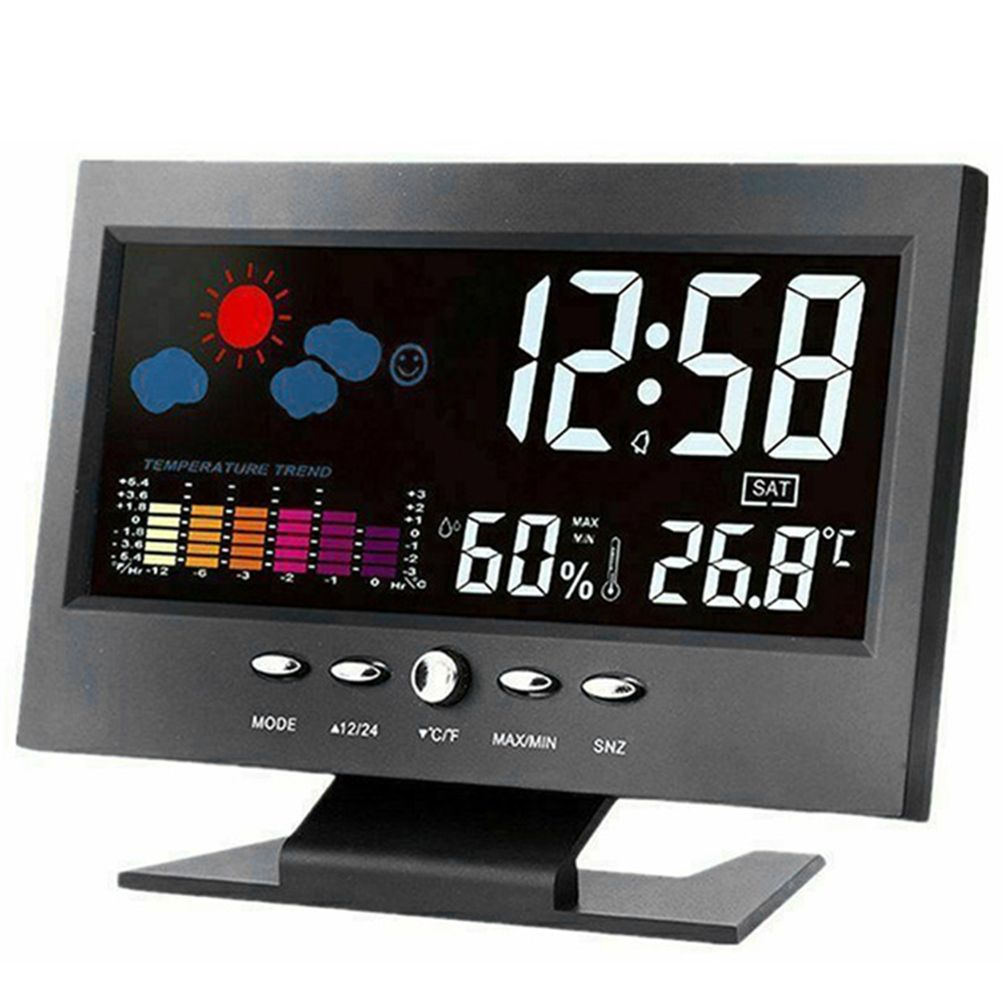 Intelligent Digital Display Weather Clock Wireless Temperature Humidity Meter view 2