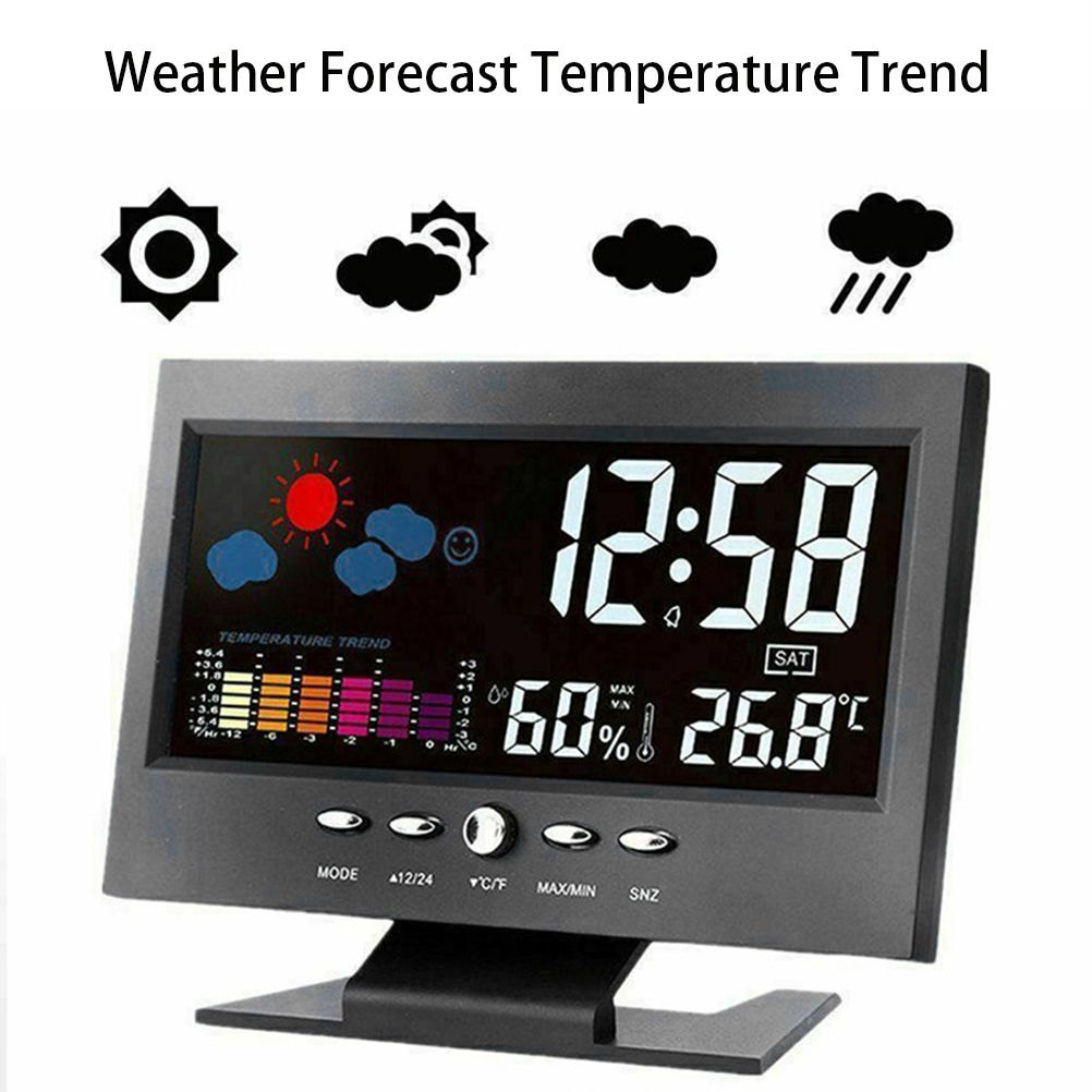 Intelligent Digital Display Weather Clock Wireless Temperature Humidity Meter view 4