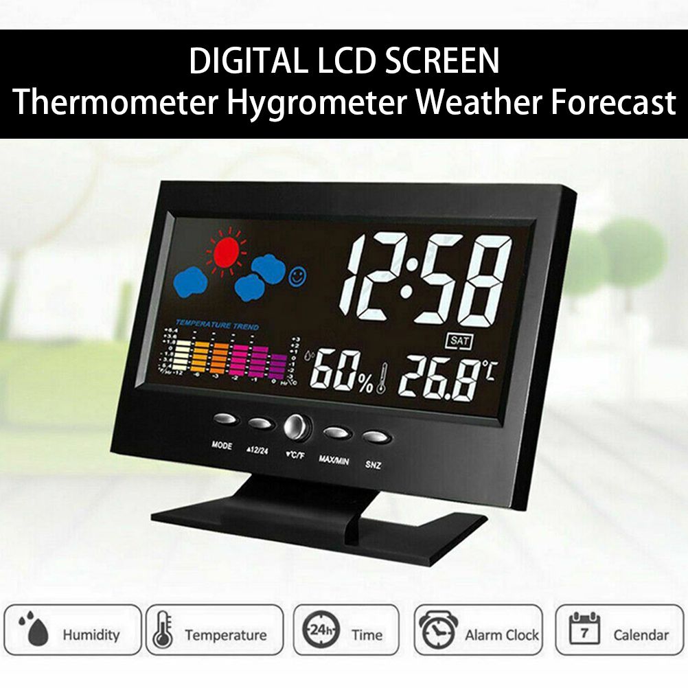 Intelligent Digital Display Weather Clock Wireless Temperature Humidity Meter view 5