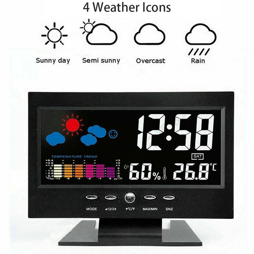 Intelligent Digital Display Weather Clock Wireless Temperature Humidity Meter view 6
