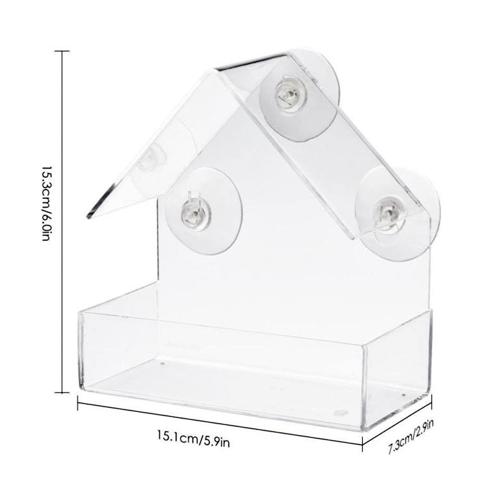 Clear Glass Window Bird Feeding Window Bird Feeders Clear Acrylic Glass Window view 3