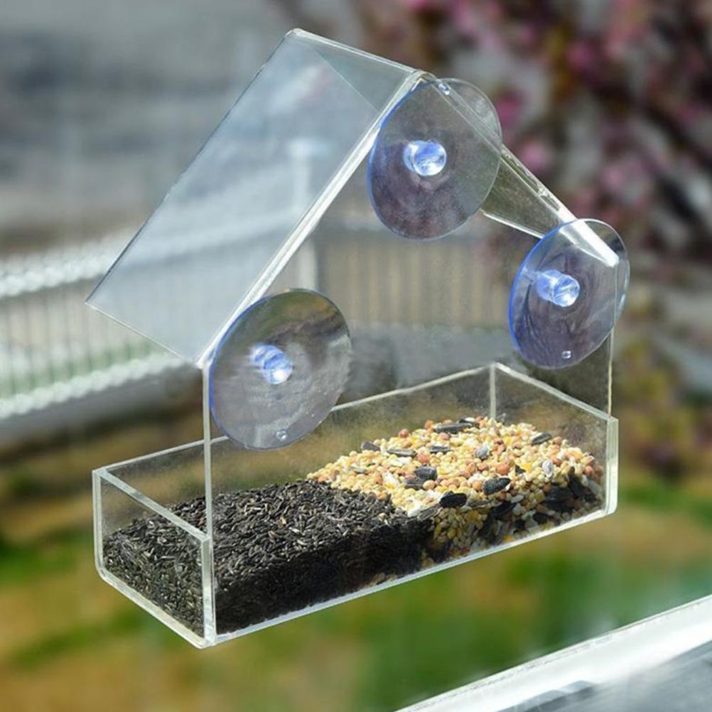 Clear Glass Window Bird Feeding Window Bird Feeders Clear Acrylic Glass Window view 6