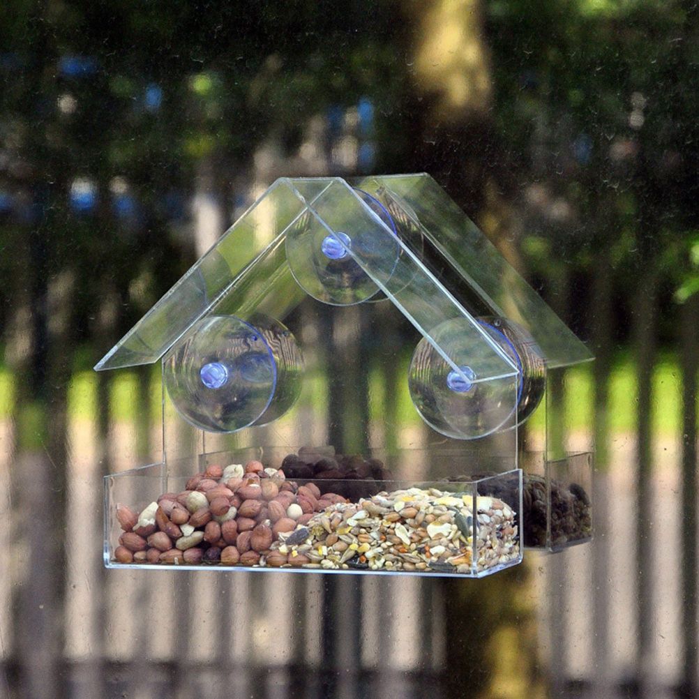 Clear Glass Window Bird Feeding Window Bird Feeders Clear Acrylic Glass Window view 10