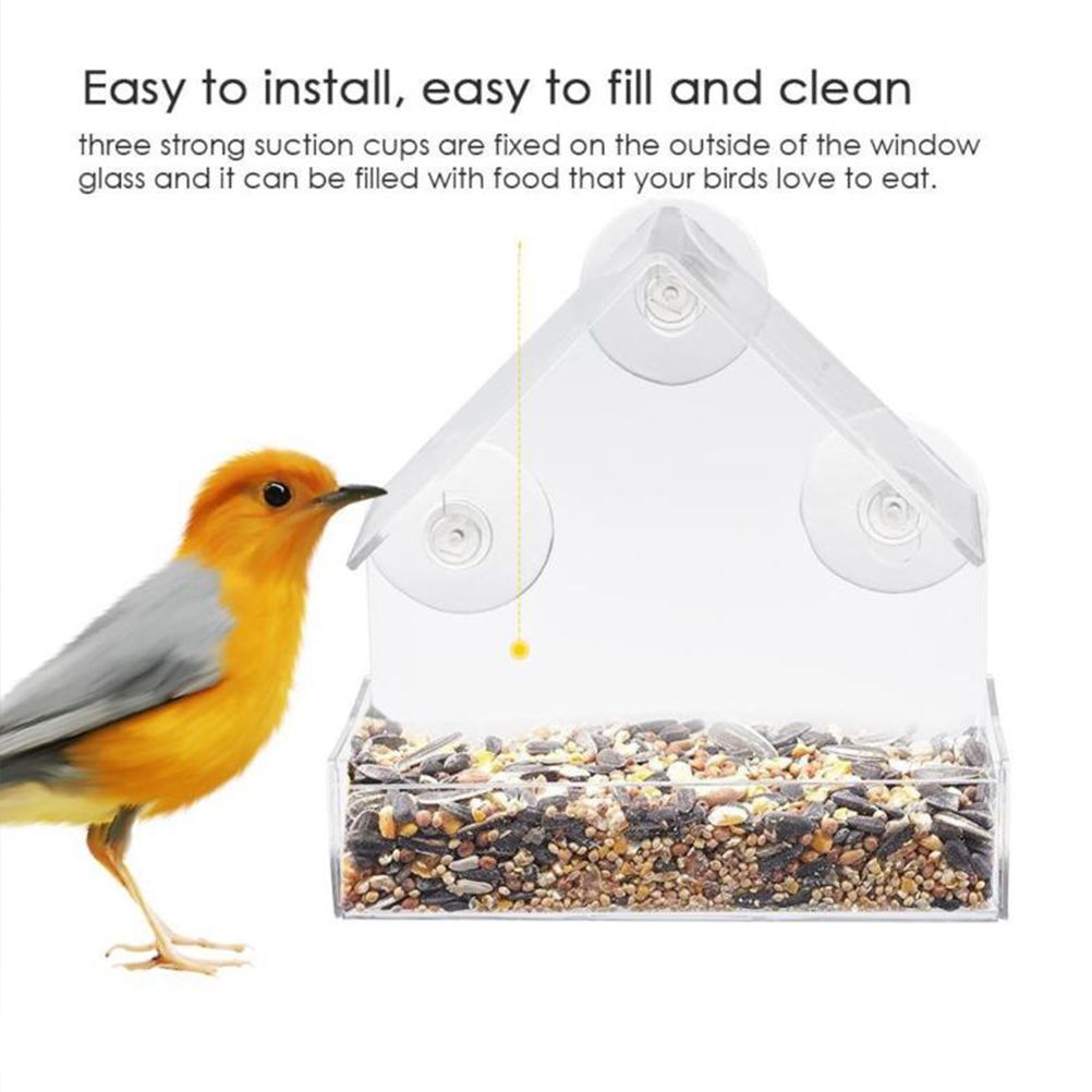 Clear Glass Window Bird Feeding Window Bird Feeders Clear Acrylic Glass Window view 12
