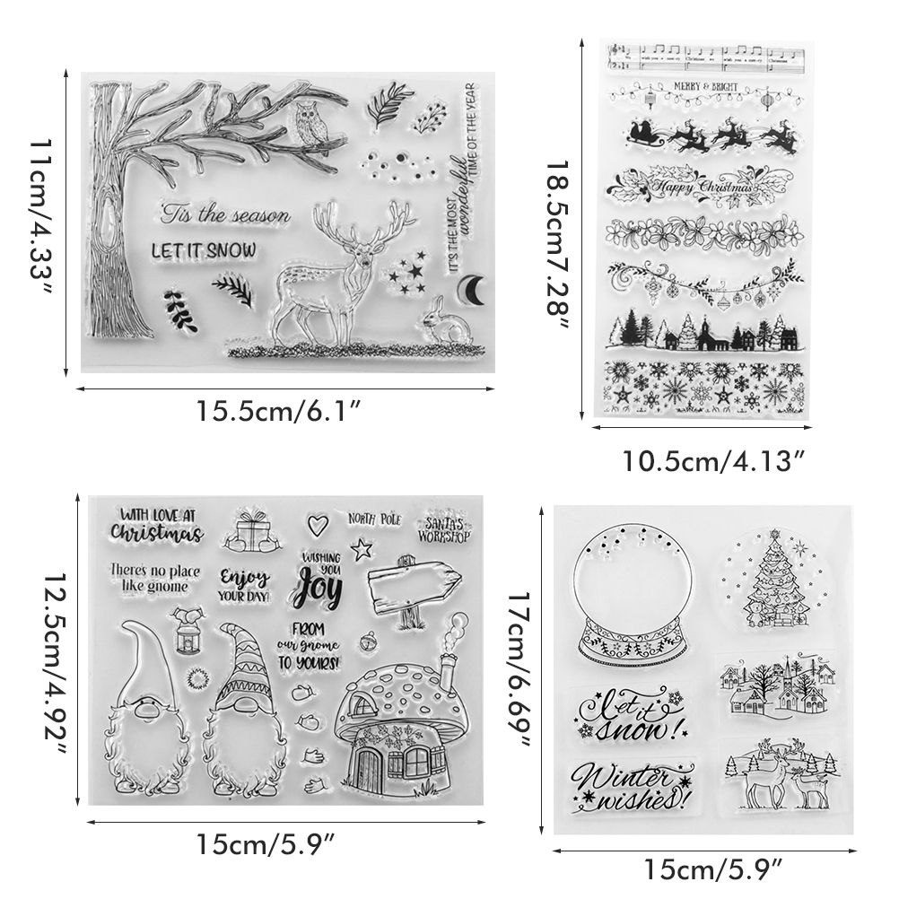 Christmas Clear Stamps Christmas DIY Silicone Clear Stamps Cute Stamps for view 2