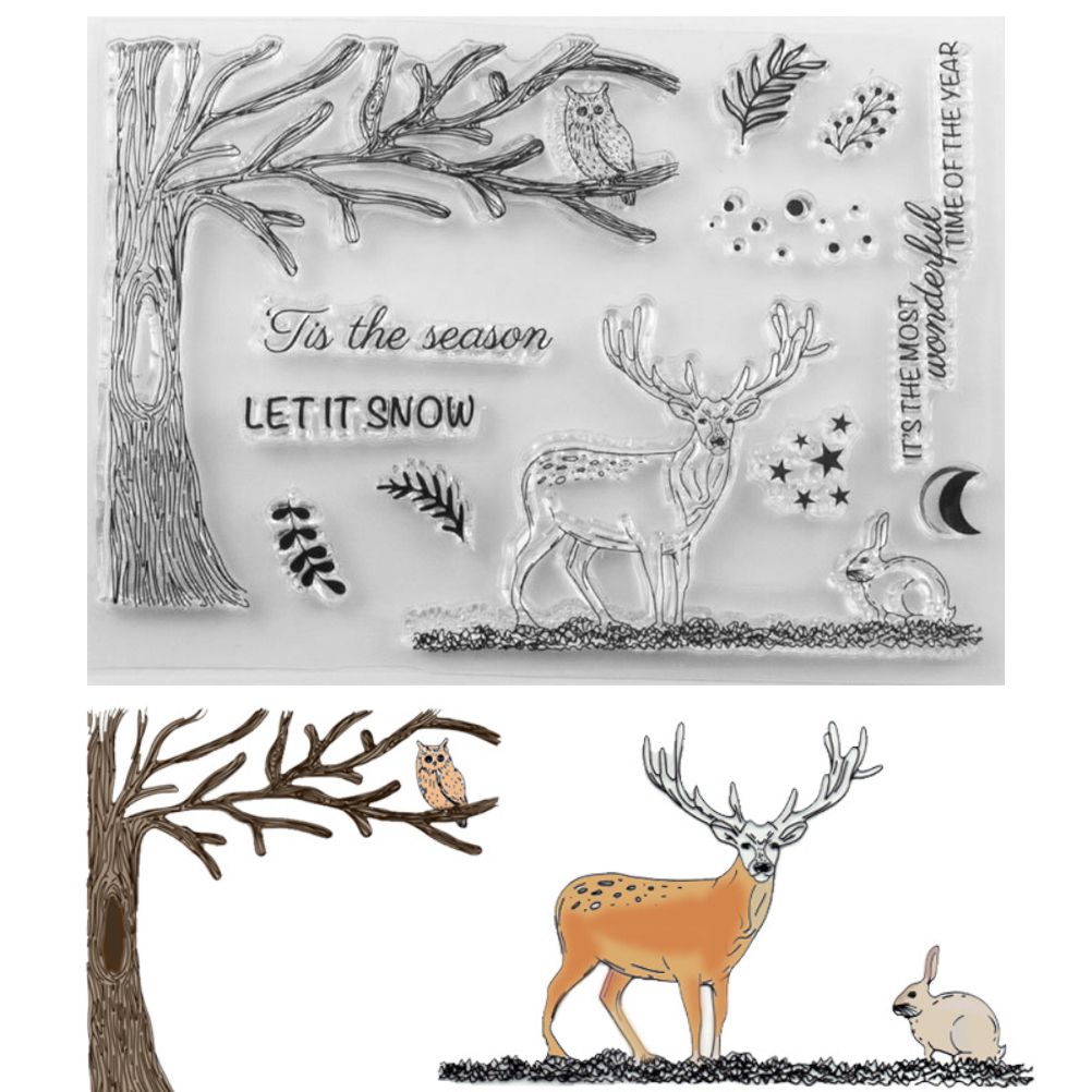 Christmas Clear Stamps Christmas DIY Silicone Clear Stamps Cute Stamps for view 3