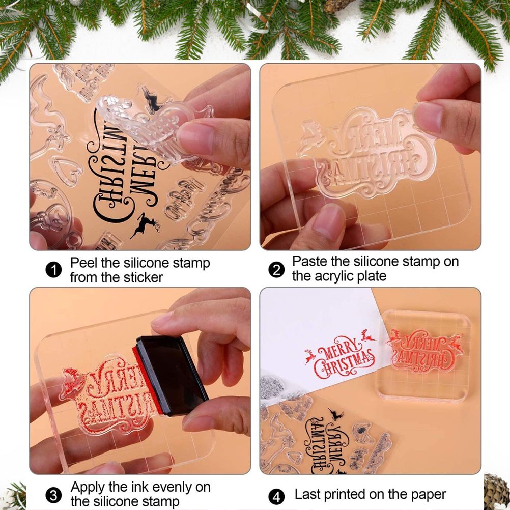 Christmas Clear Stamps Christmas DIY Silicone Clear Stamps Cute Stamps for view 7
