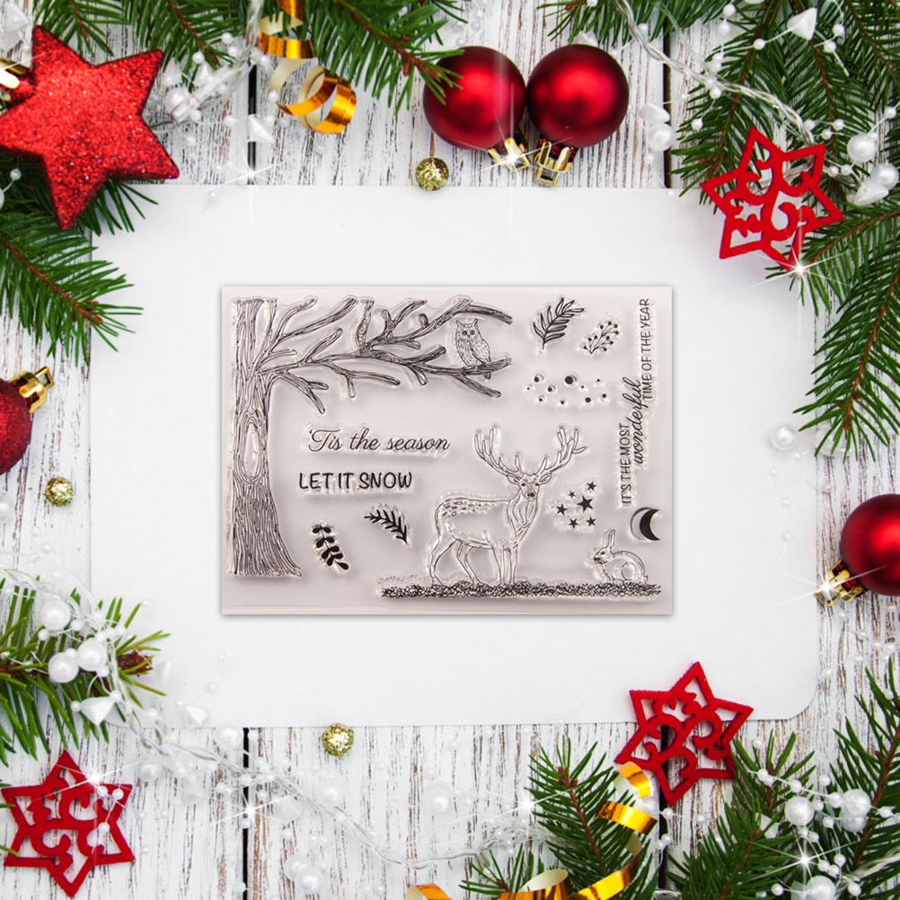 Christmas Clear Stamps Christmas DIY Silicone Clear Stamps Cute Stamps for view 8