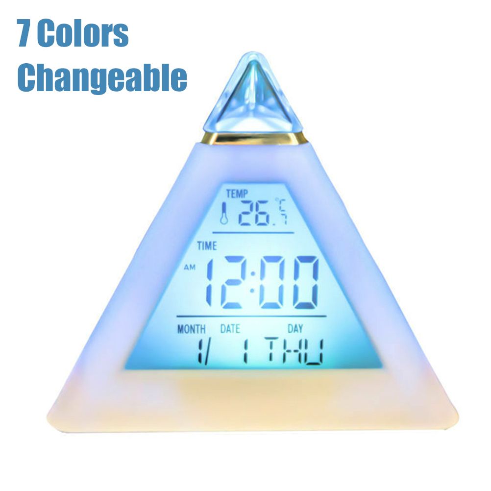 Electric Digital LED Alarm Clock Color Changing Battery Operated Alarm Clock view 3