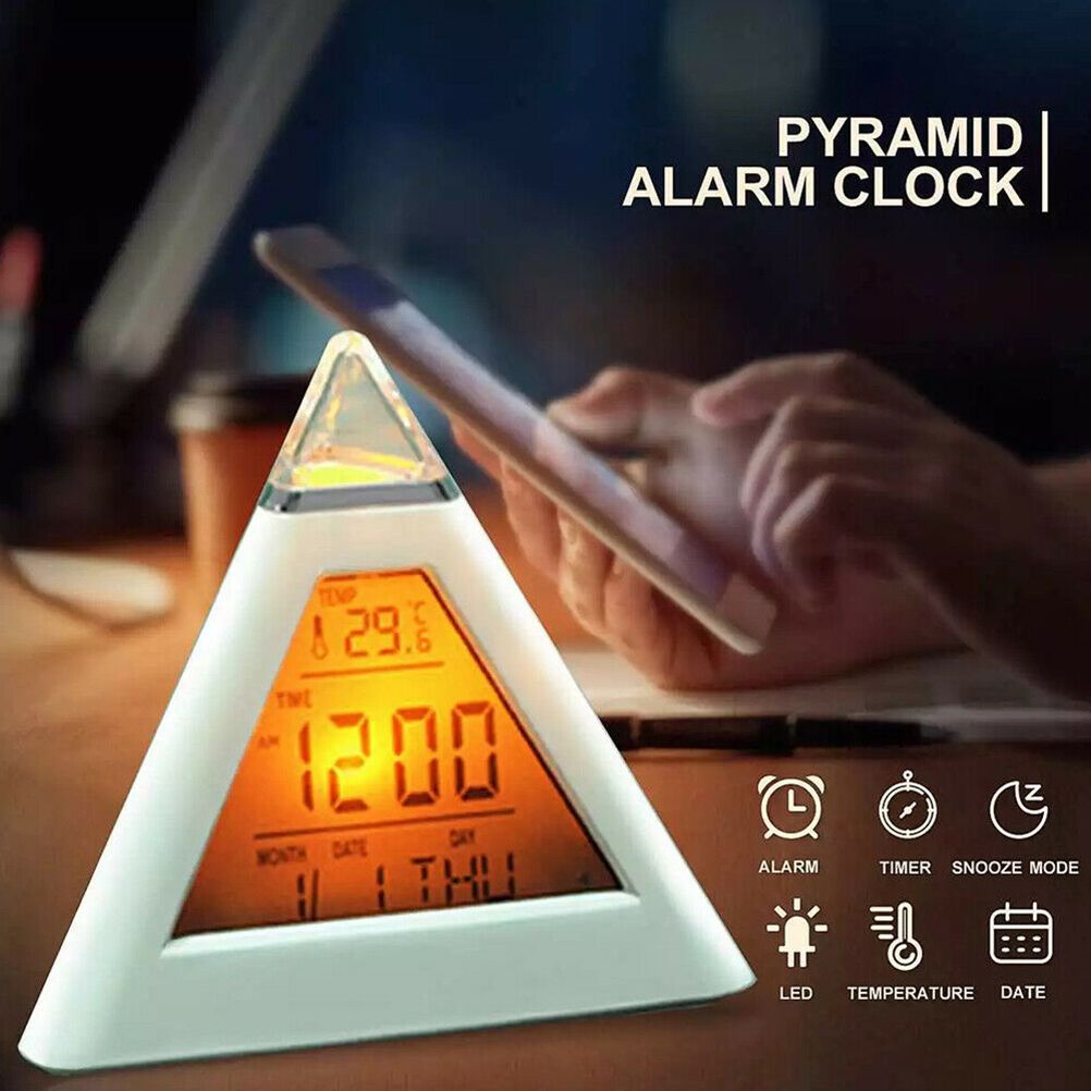 Electric Digital LED Alarm Clock Color Changing Battery Operated Alarm Clock view 5