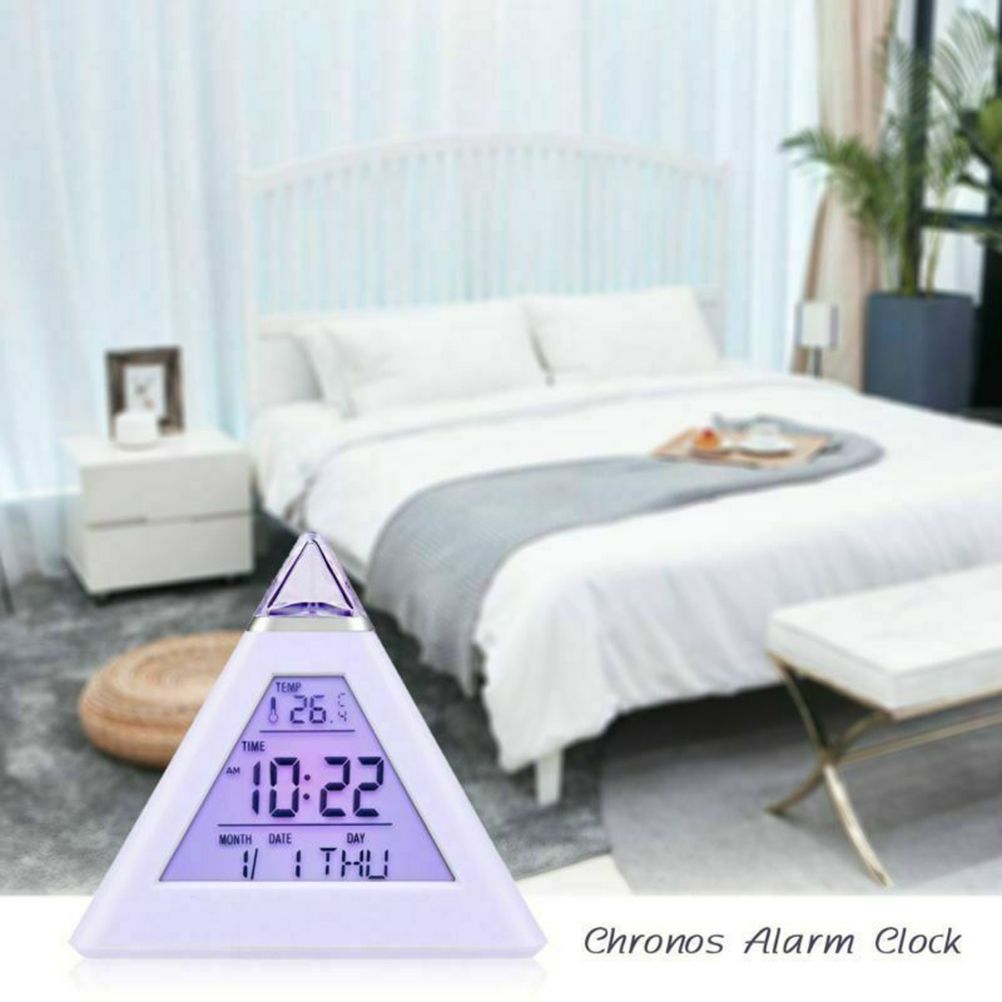 Electric Digital LED Alarm Clock Color Changing Battery Operated Alarm Clock view 6