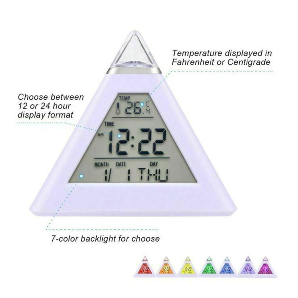 Electric Digital LED Alarm Clock Color Changing Battery Operated Alarm Clock view 7