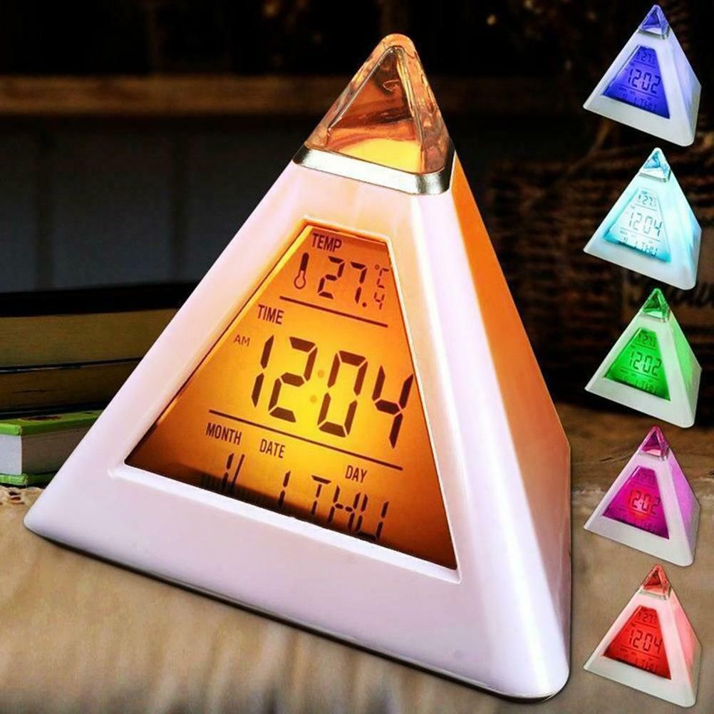Electric Digital LED Alarm Clock Color Changing Battery Operated Alarm Clock view 12