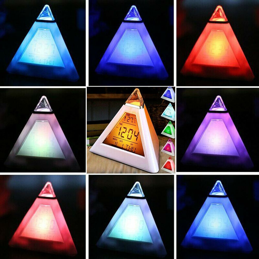 Electric Digital LED Alarm Clock Color Changing Battery Operated Alarm Clock view 13