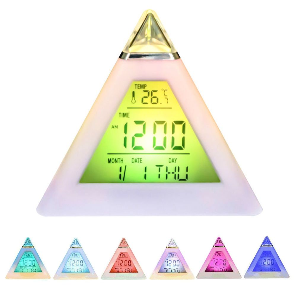 Electric Digital LED Alarm Clock Color Changing Battery Operated Alarm Clock view 15