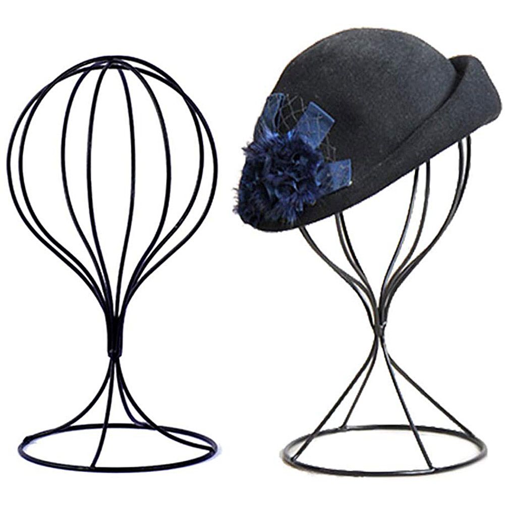 Modern Metal Hat Stands Hollow Balloon Design Tabletop Decorative Wig Holders view 4