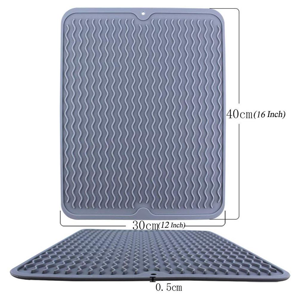 Silicone Dish Drying Mat Kitchen Drainer Dish Draining Mat Sink Mat Large Dish view 3