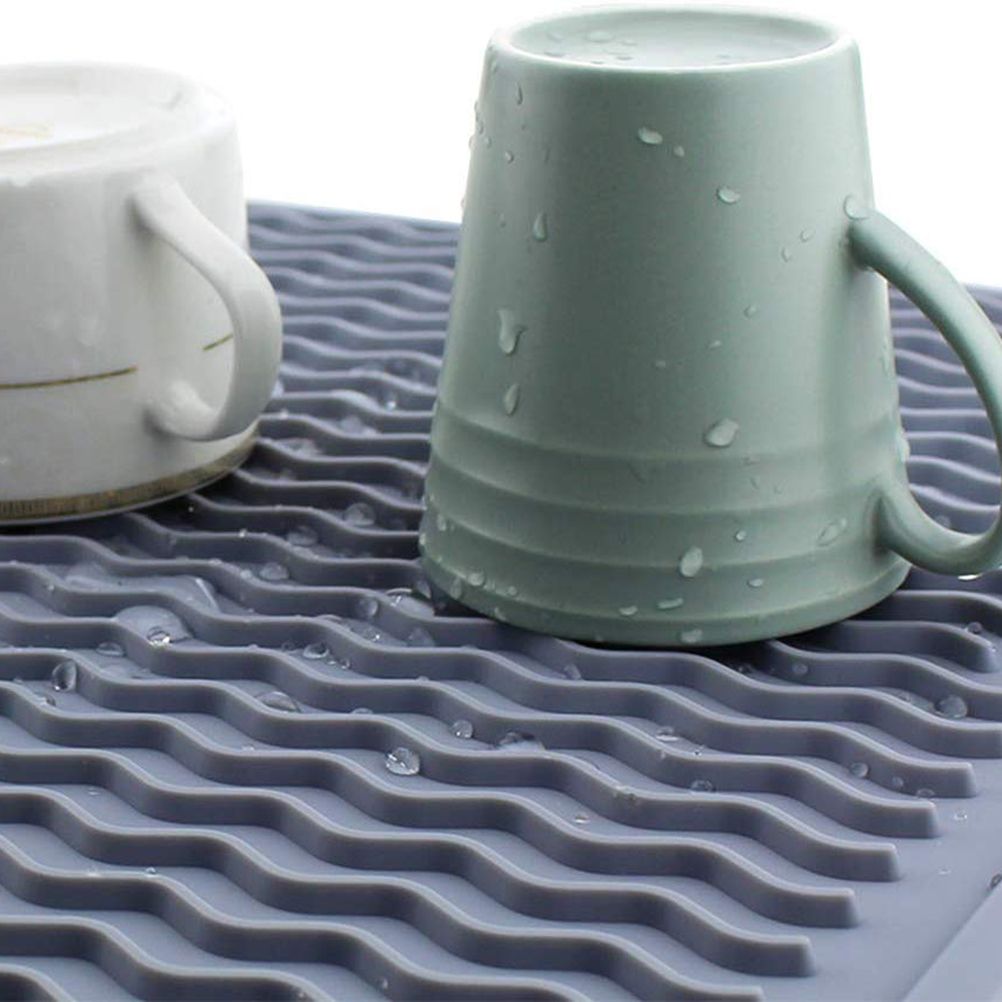 Silicone Dish Drying Mat Kitchen Drainer Dish Draining Mat Sink Mat Large Dish view 4