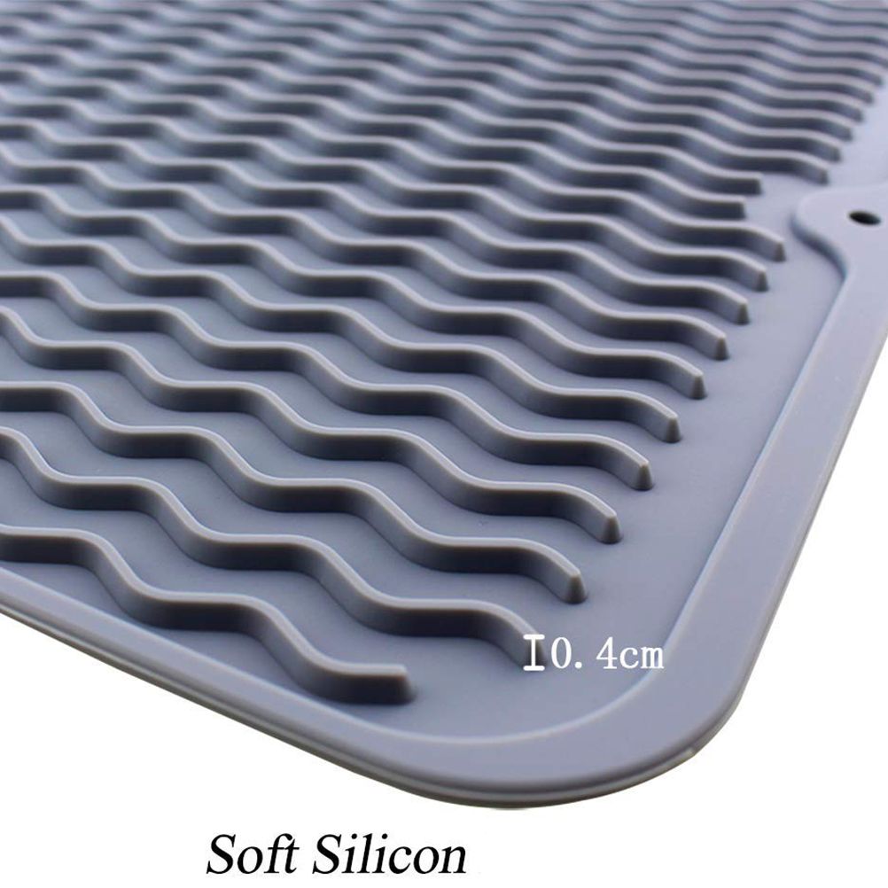 Silicone Dish Drying Mat Kitchen Drainer Dish Draining Mat Sink Mat Large Dish view 6
