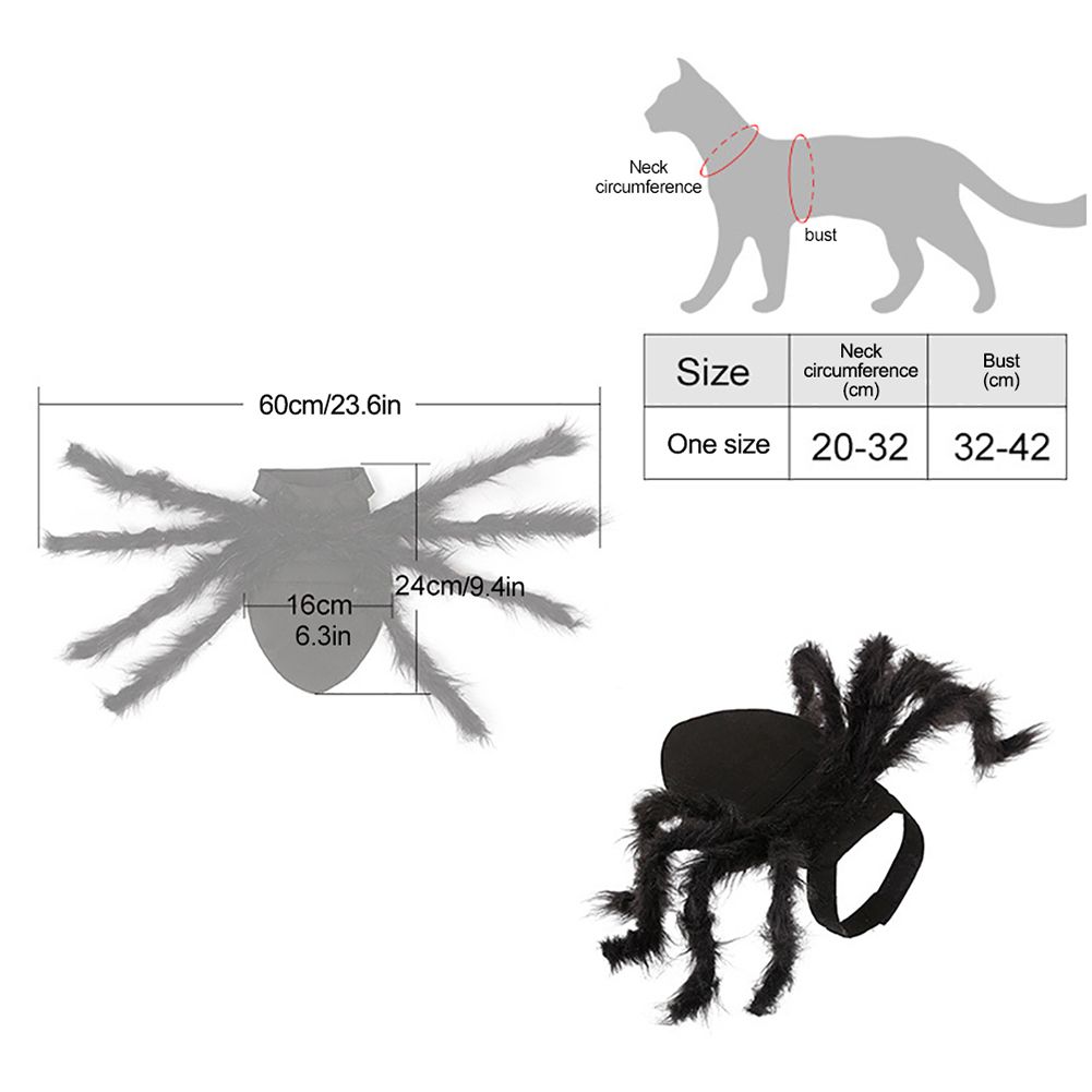 Pet Spider Costume Halloween Pet Spider Clothes Dog Cat Horror Simulation view 2