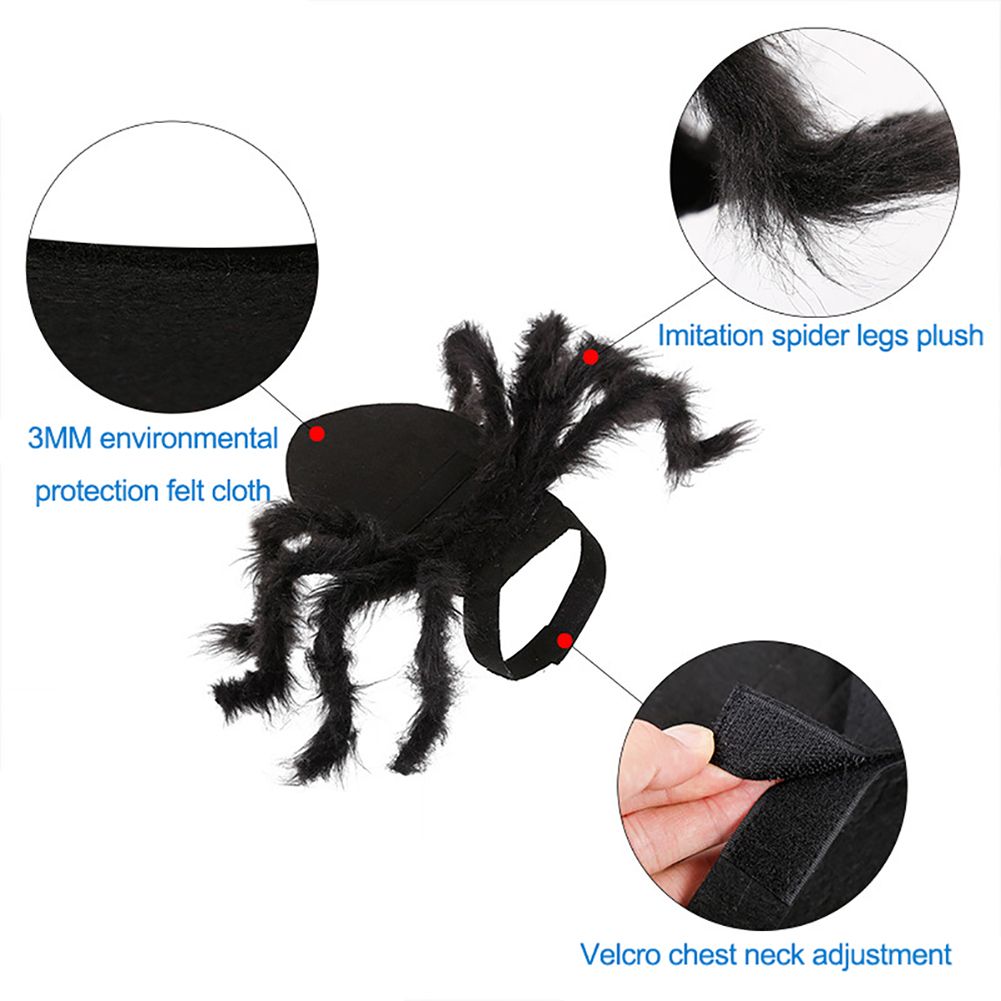 Pet Spider Costume Halloween Pet Spider Clothes Dog Cat Horror Simulation view 5