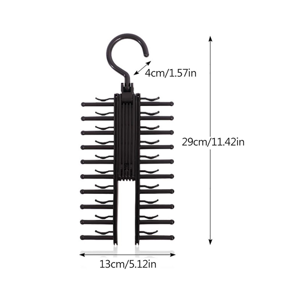 20 Rows Multifunction Tie Rack with Non Slip Clips 360 Degree Rotation Tie Rack view 2