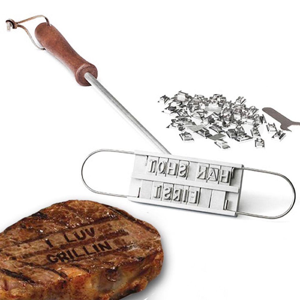 Barbecue Branding Iron Kits DIY Meat Tool Set Grill Branding Iron with