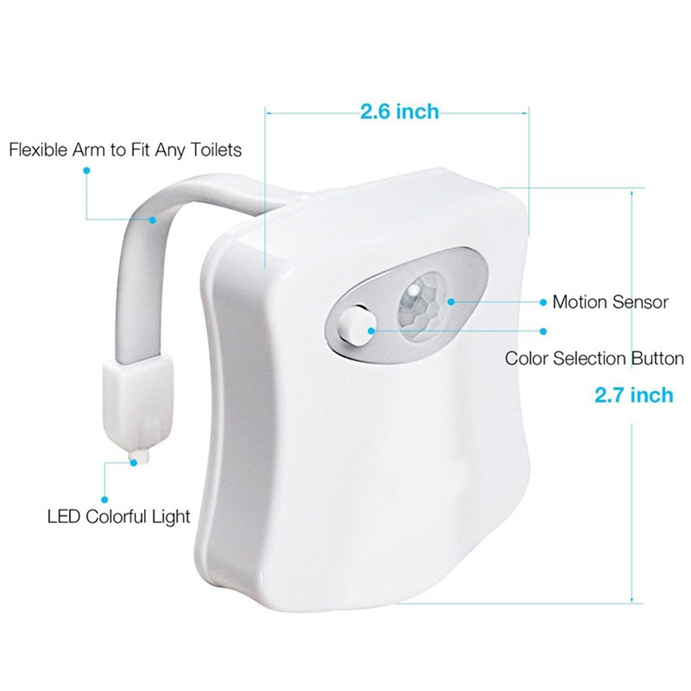 8 Colors Body Sensing Automatic LED Toilet Night Lamp Toilet Bowl Bathroom Light view 2