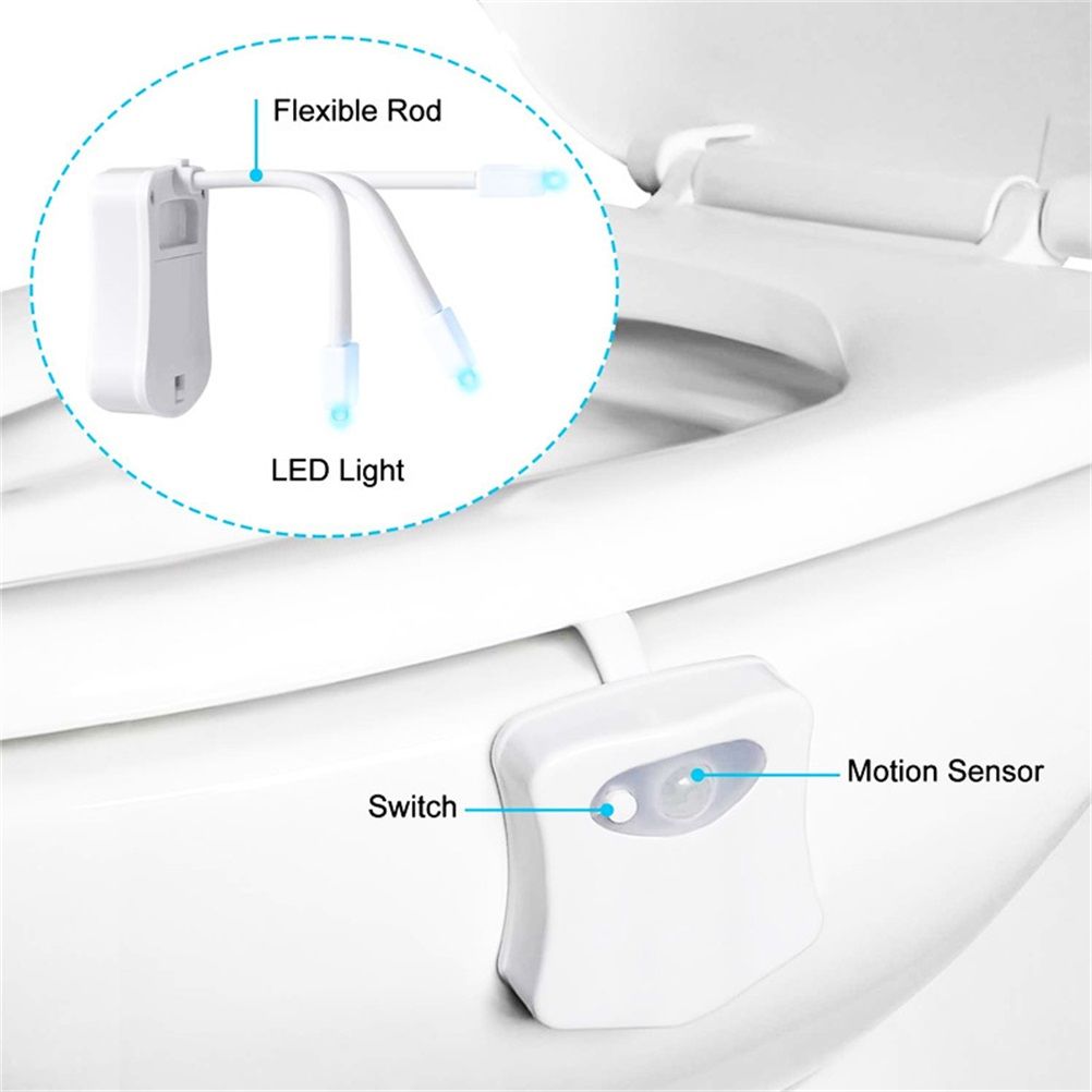 8 Colors Body Sensing Automatic LED Toilet Night Lamp Toilet Bowl Bathroom Light view 3
