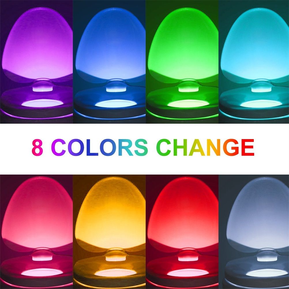 8 Colors Body Sensing Automatic LED Toilet Night Lamp Toilet Bowl Bathroom Light view 4