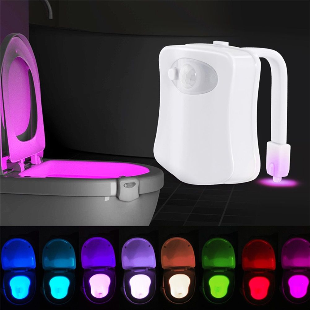 8 Colors Body Sensing Automatic LED Toilet Night Lamp Toilet Bowl Bathroom Light view 6