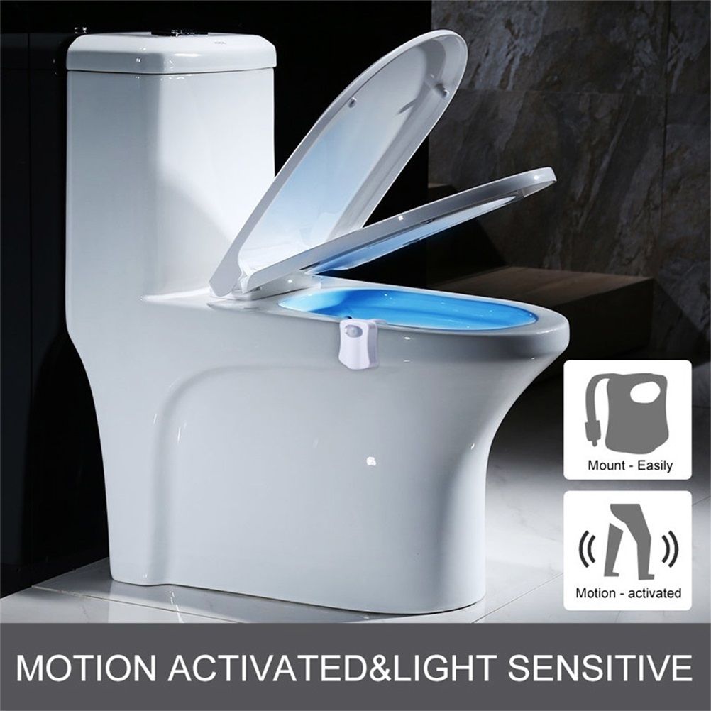 8 Colors Body Sensing Automatic LED Toilet Night Lamp Toilet Bowl Bathroom Light view 7