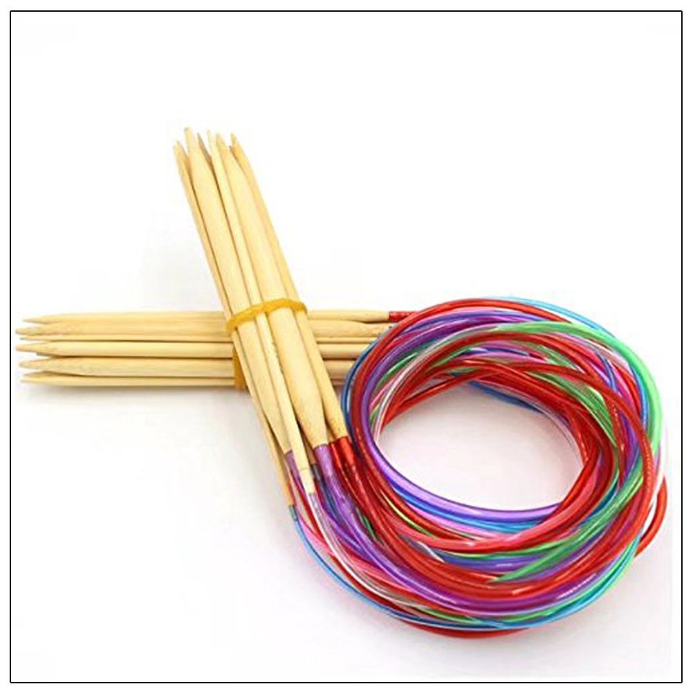 18 Size Circular Knitting Needles 100cm Crochet Hooks Set Tube Bamboo Knitting view 7