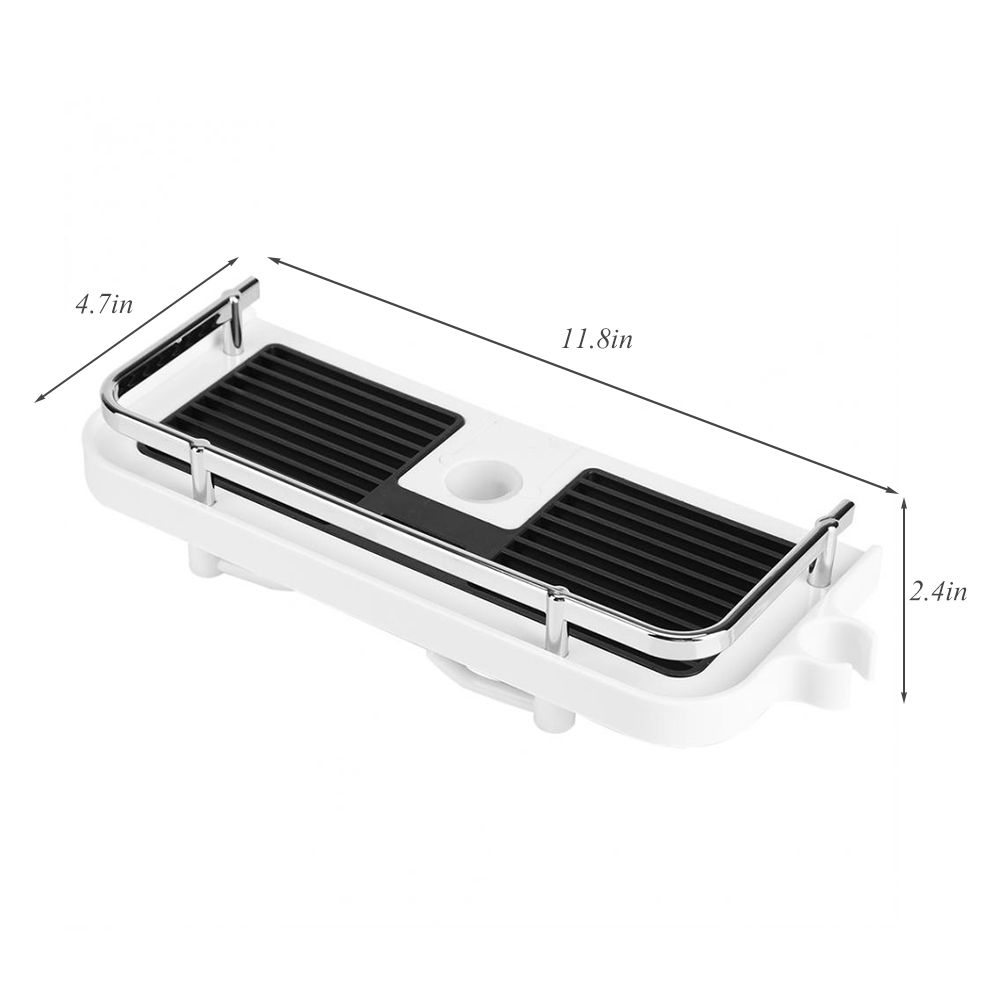 Adjustable Bathroom Shelf Rack Storage Holder Shower Rod Mounted Shampoo Gel view 2