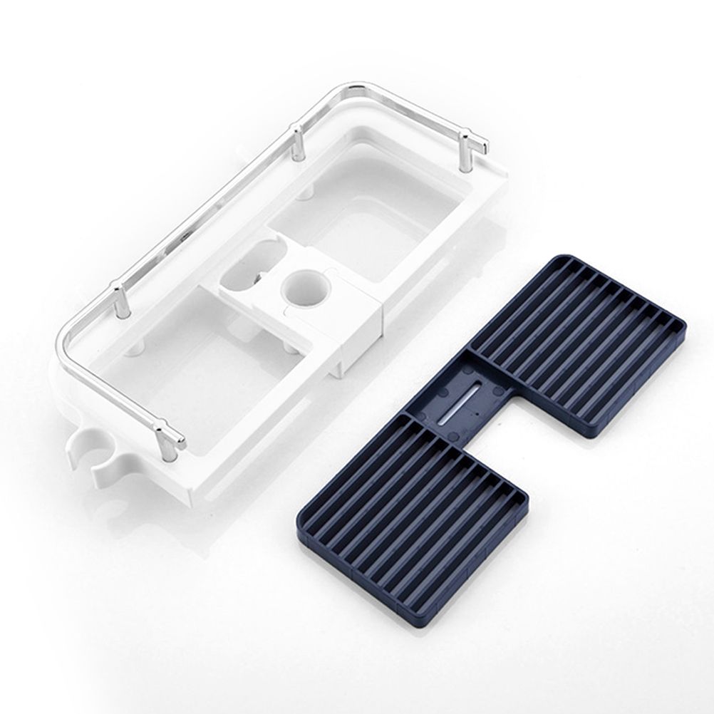 Adjustable Bathroom Shelf Rack Storage Holder Shower Rod Mounted Shampoo Gel view 8