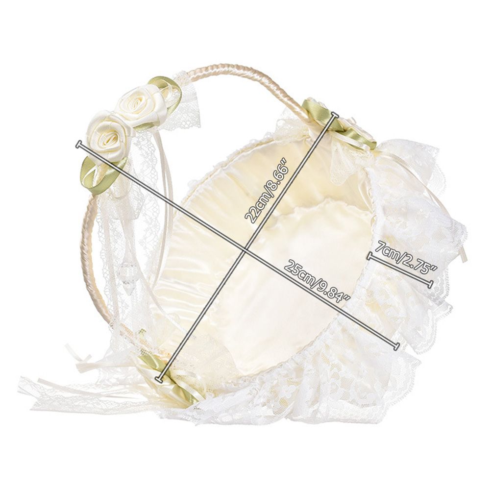 Wedding Flower Basket Wedding Flower Girl Basket Hand Woven Lace Wedding Basket view 2