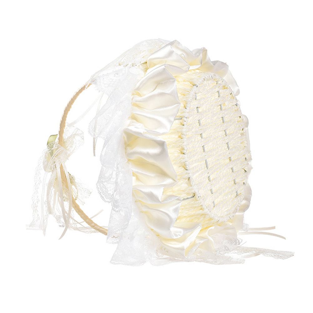 Wedding Flower Basket Wedding Flower Girl Basket Hand Woven Lace Wedding Basket view 4