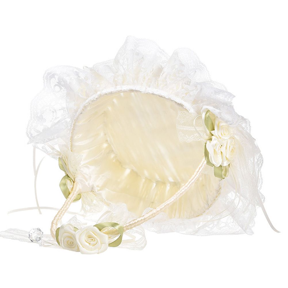 Wedding Flower Basket Wedding Flower Girl Basket Hand Woven Lace Wedding Basket view 6