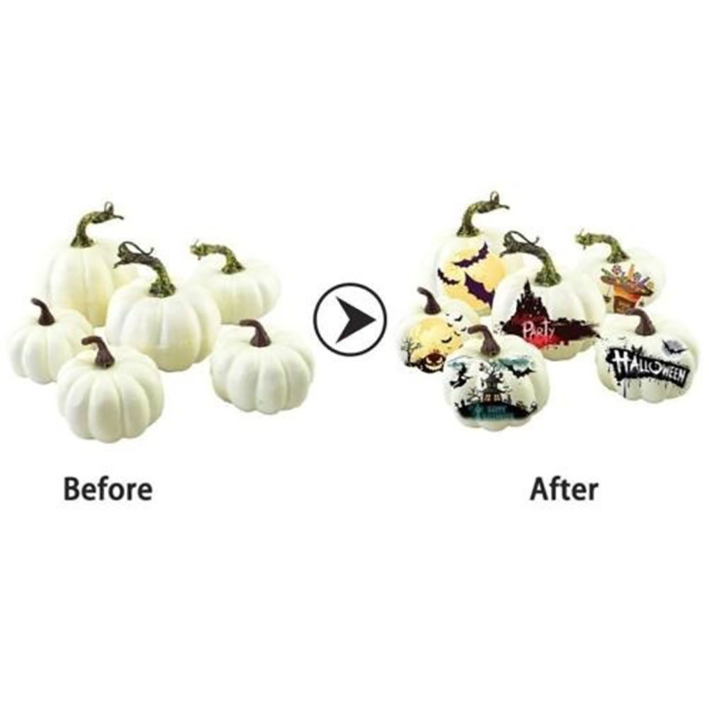 6PCS Different Sizes Fake Pumpkins Foam Pumpkins Toy for Halloween Decoration view 2