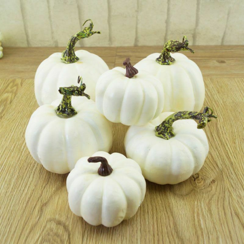 6PCS Different Sizes Fake Pumpkins Foam Pumpkins Toy for Halloween Decoration view 8