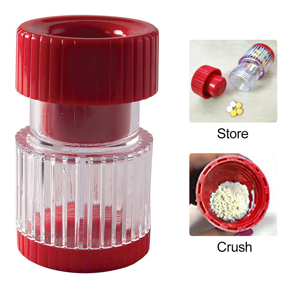 2 in 1 Portable Pill Crusher Pill Container Pulverizer Storage for Medicine