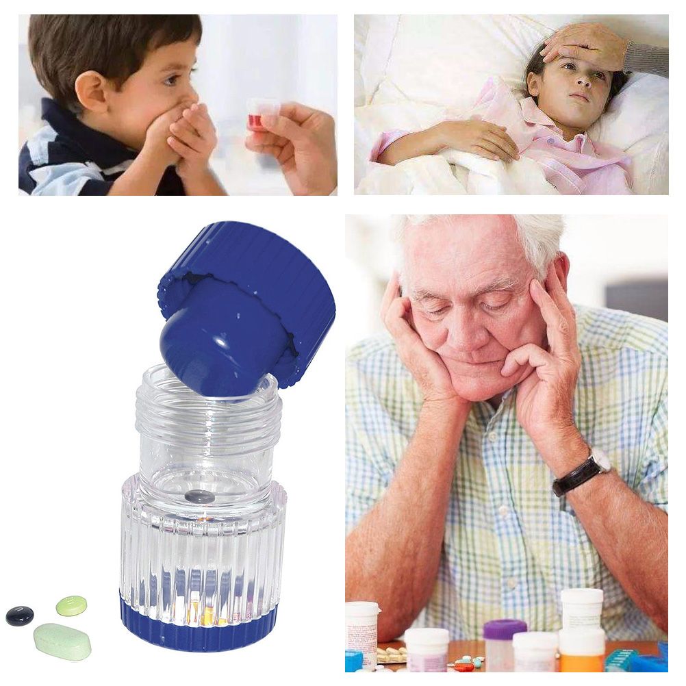 2 in 1 Portable Pill Crusher Pill Container Pulverizer Storage for Medicine view 3