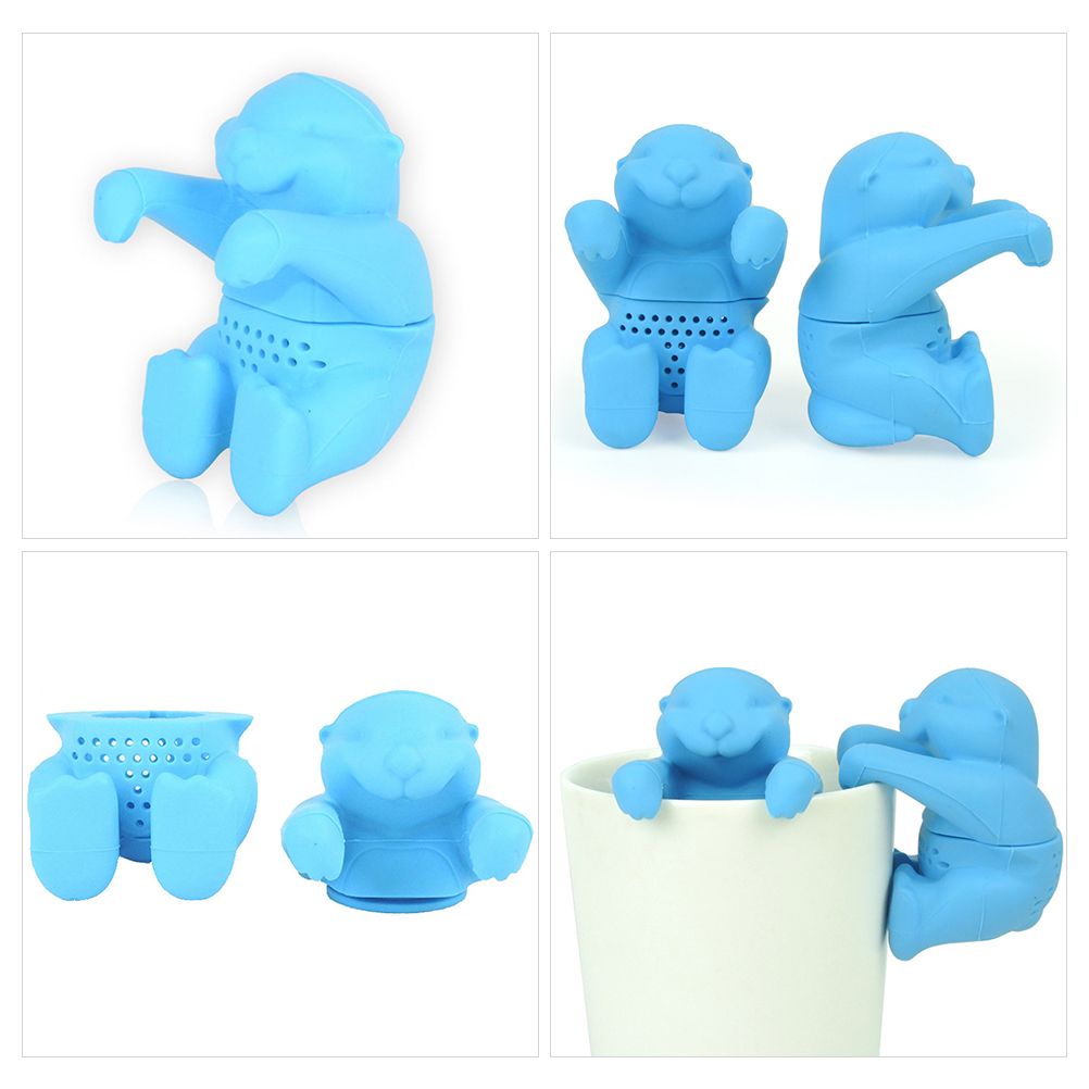 Otter Shaped Tea Filter Cute Silicone Tea Strainer Reusable Tea Infuser view 3