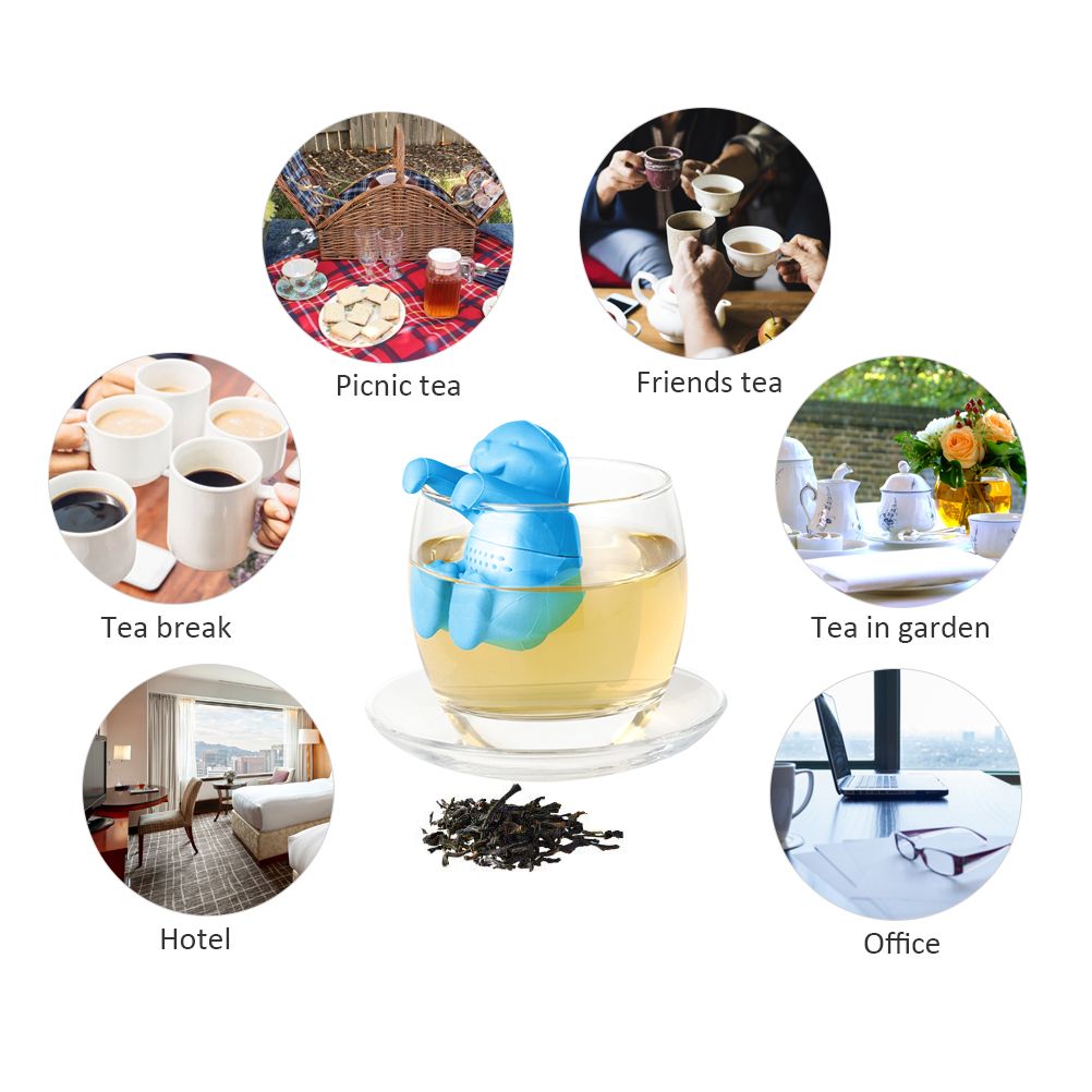Otter Shaped Tea Filter Cute Silicone Tea Strainer Reusable Tea Infuser view 6