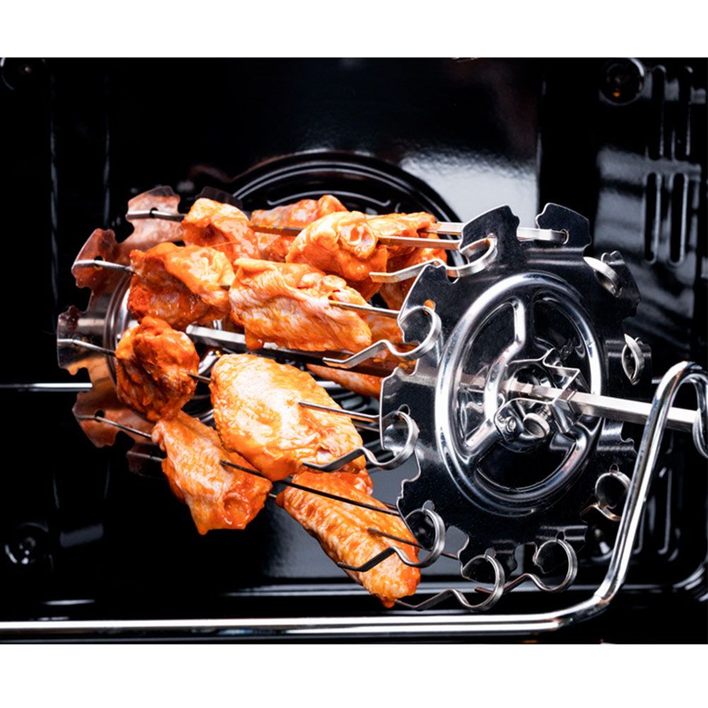 Stainless Steel Grilled Cage Roaster Rotating Grill Barbecue Meat Skewer Tool view 7