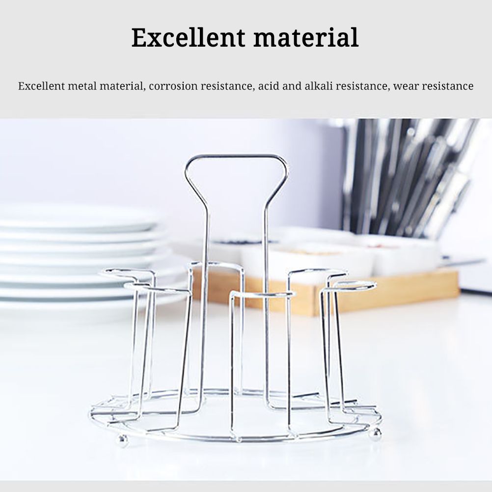 Kitchen Rotating Cup Mug Glass Holder Rack Metal Cups Drying Rack Stand view 2