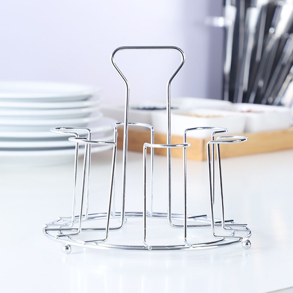 Kitchen Rotating Cup Mug Glass Holder Rack Metal Cups Drying Rack Stand view 12