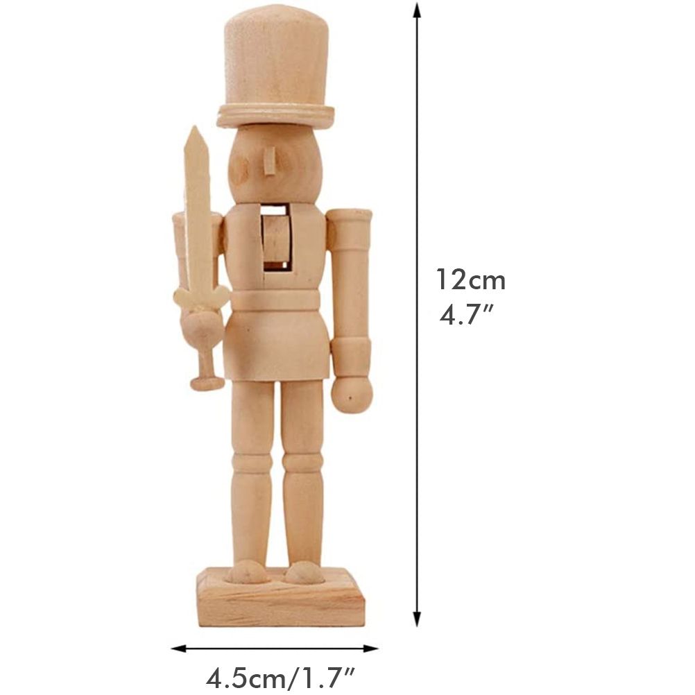 6pcs 12cm Christmas Nutcracker Ornament Set Wooden Nutcracker Character view 2