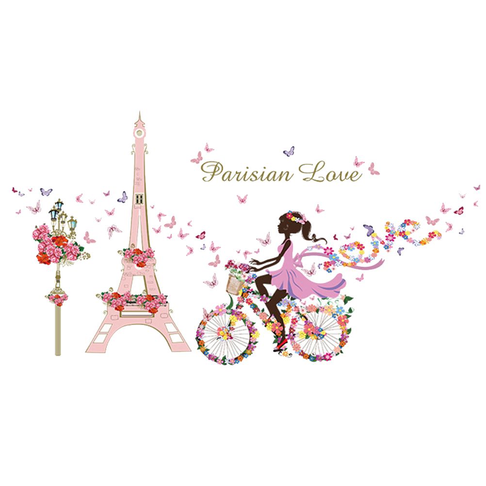 Wall Stickers Paris Eiffel Tower Wall Decal Stickers Repeatable Pasting Wall