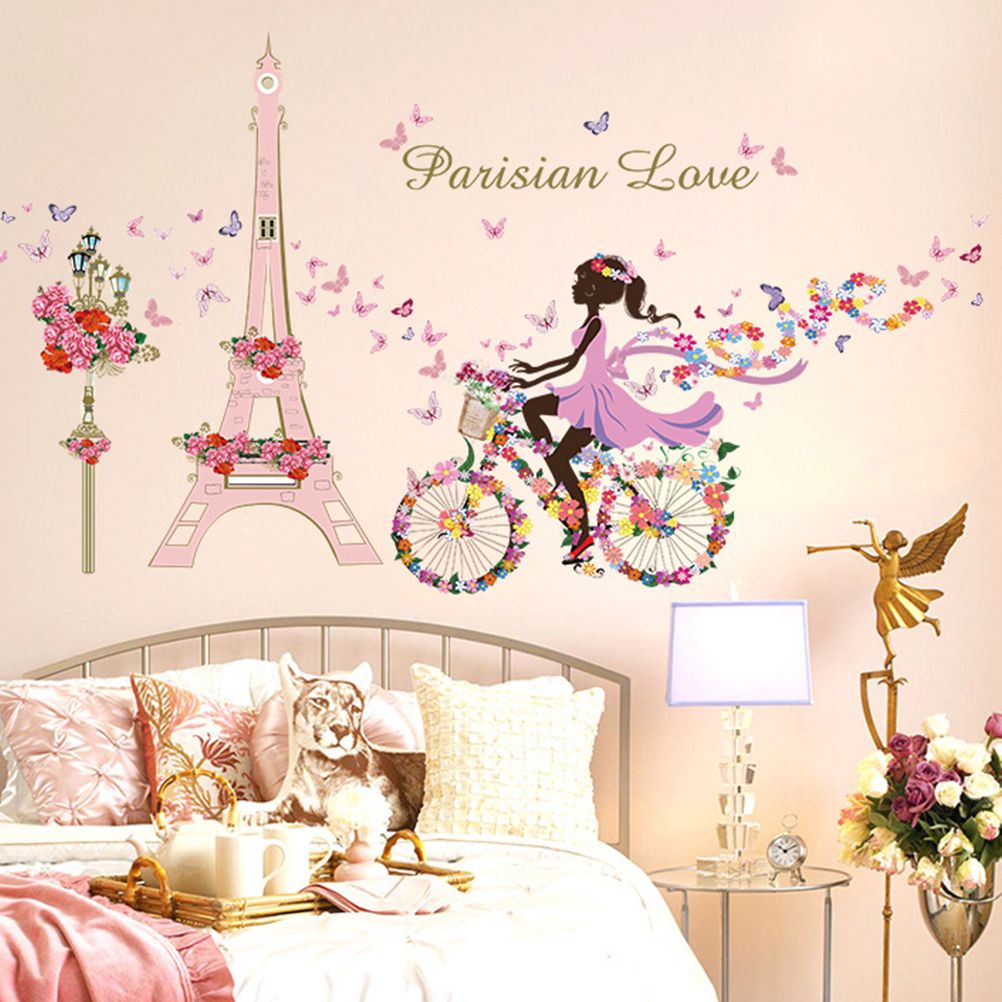 Wall Stickers Paris Eiffel Tower Wall Decal Stickers Repeatable Pasting Wall view 6